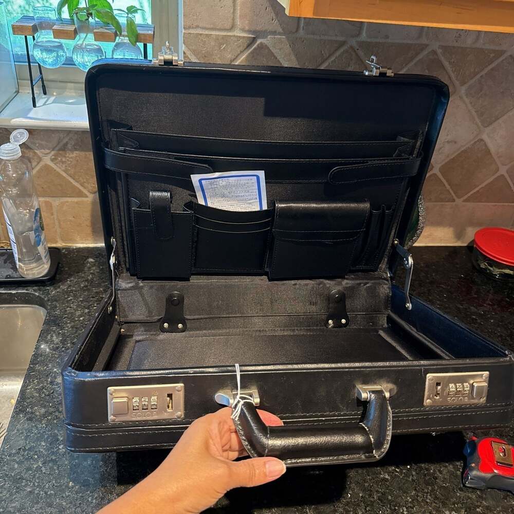 Vintage SOLO II Black Briefcase with Combination Leather